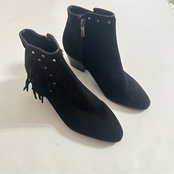 Sam Edelman Black Studded Fringe Boots - Picture 5 of 12